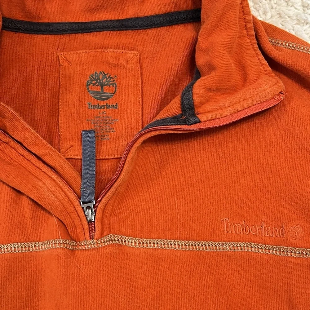 TIMBERLAND L burnt orange pullover 3/4 zip jacket or sweatshirt